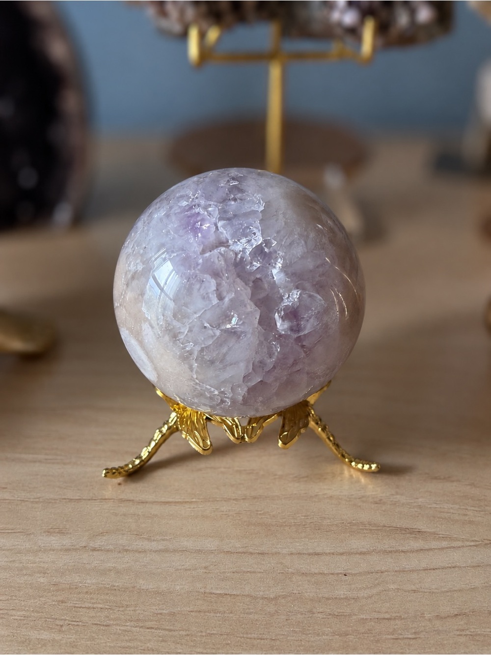 Gorgeous 60MM Light Purple Pink Amethyst Natural Crystal Sphere